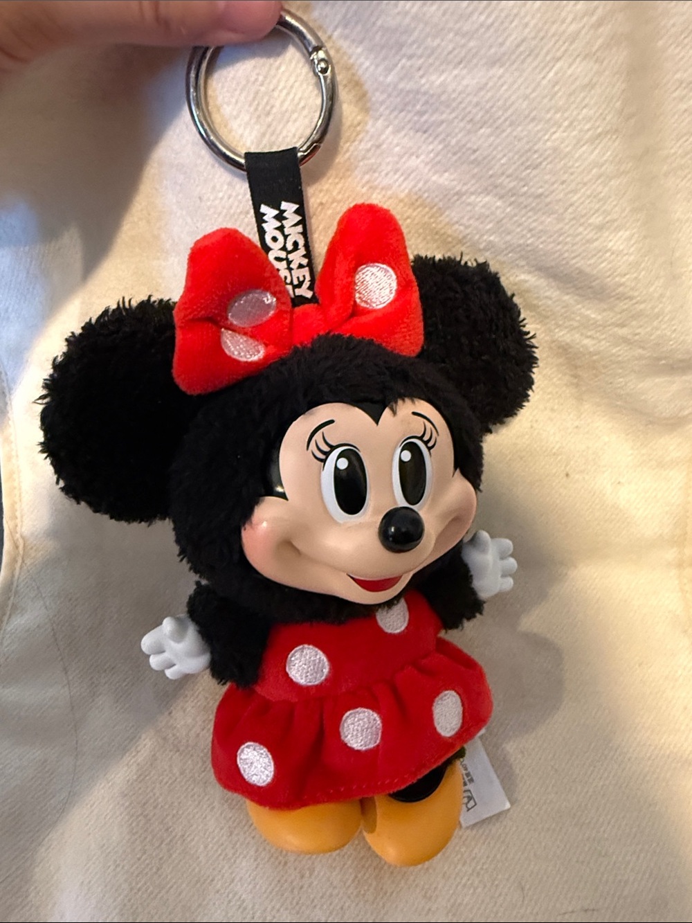 POP MART Disney Minnie Mouse Plush Keychain Bag Charm Red Polka Dot